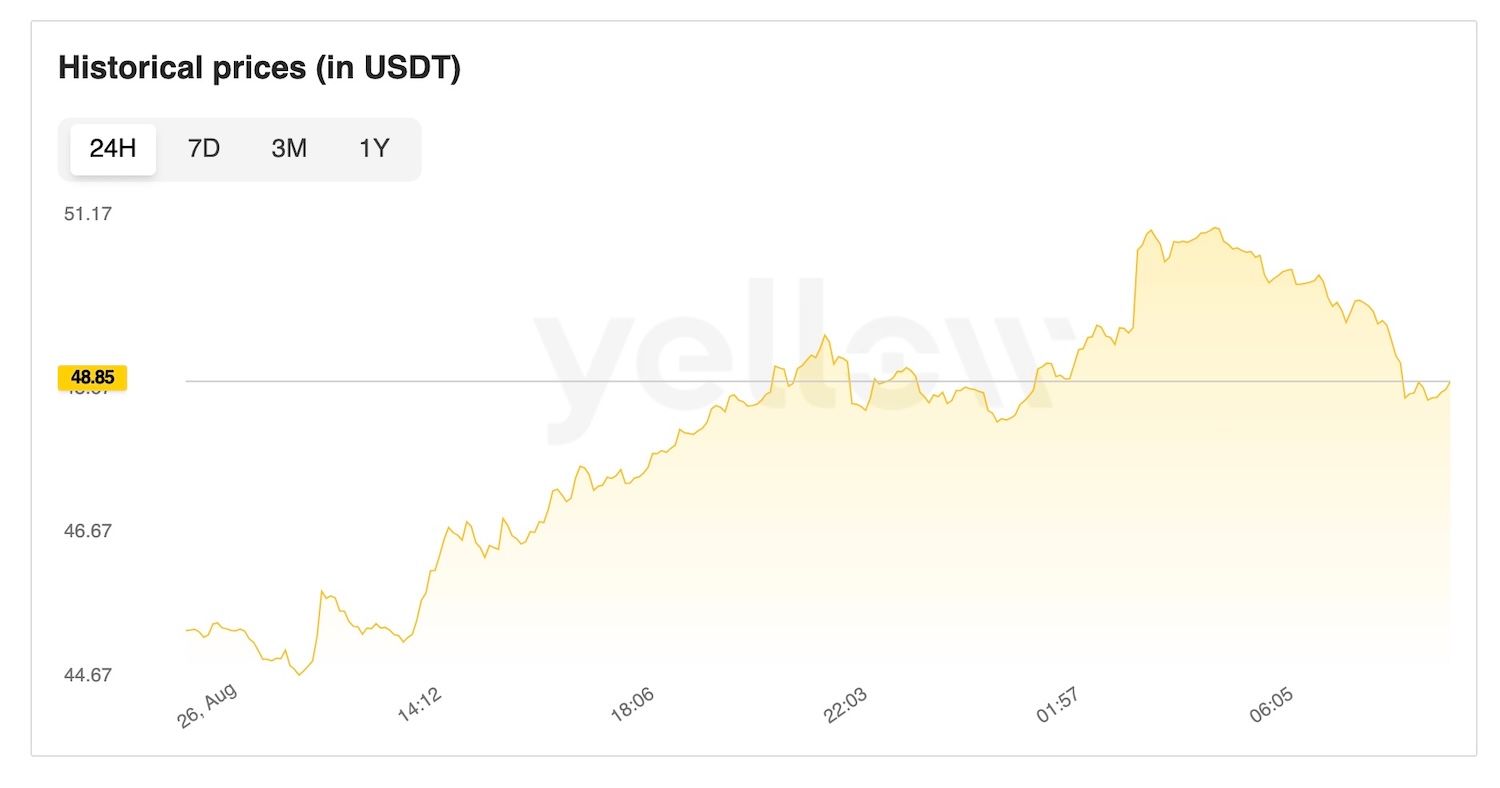 Токен HYPE тестирует цель $55 после 21%-го ралли
