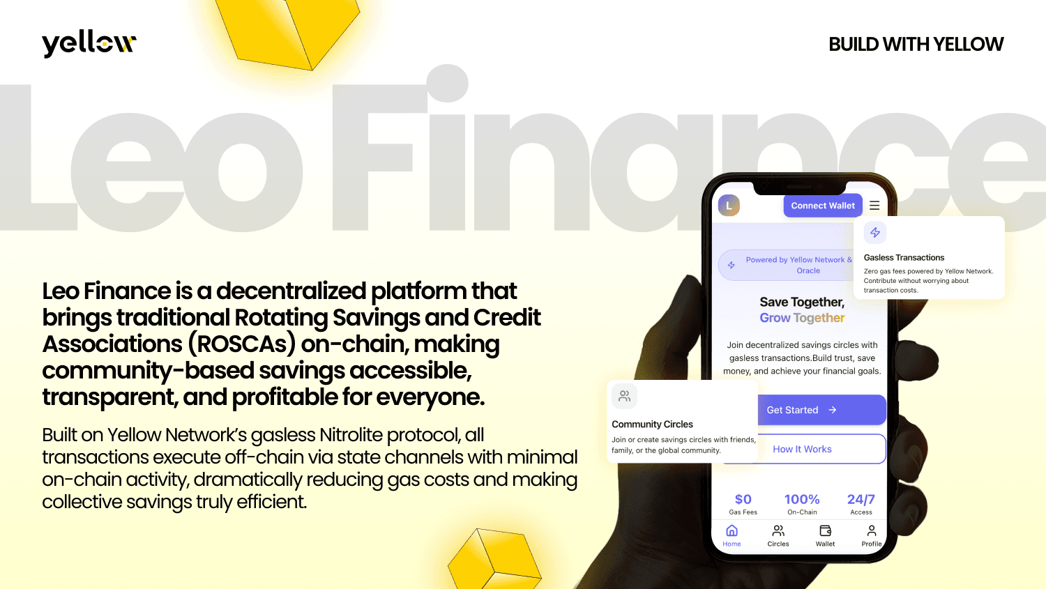 Leo Finance Brings Zero Gas Fees to On-Chain Savings Circles With Yellow SDK Integration