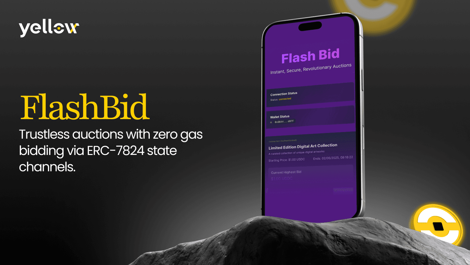 FlashBid Debuts as Zero-Gas Auction Platform Using ERC-7824 State Channels