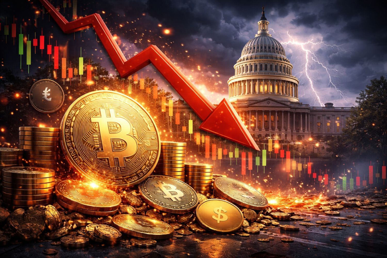 政府关门威胁引爆加密市场：比特币跌至8.6 万美元， 5.98 亿美元多头被强平| Yellow.com