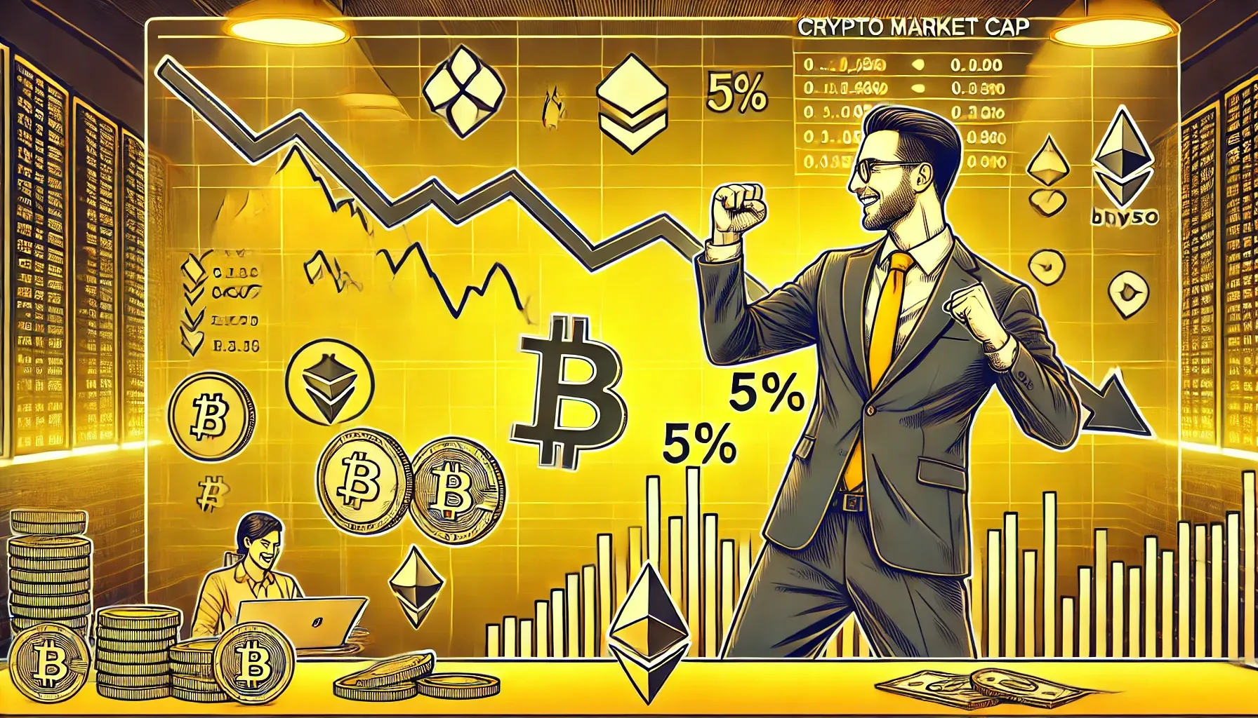 加密市场市值24小时内下降5%，因为投资者兑现特朗普胜选后的利润| Yellow.com